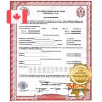 ATIO Certified Translator - Spanish Marriage Certificate